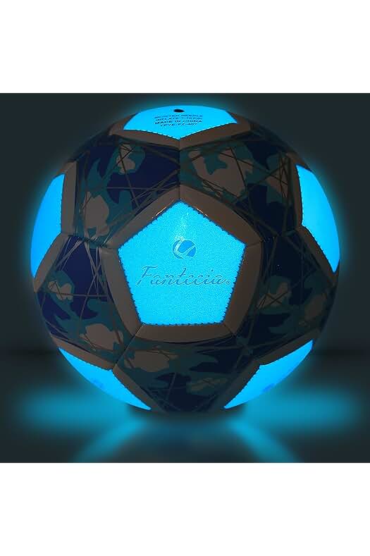Balón de fútbol iluminado FANTECIA: Brilla en la oscuridad para entrenamiento y juegos.