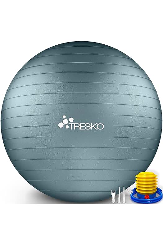 Balón de Gimnasia TRESKO® Anti-Reventones | Bola de Yoga Pilates y Ejercicio | 300 kg