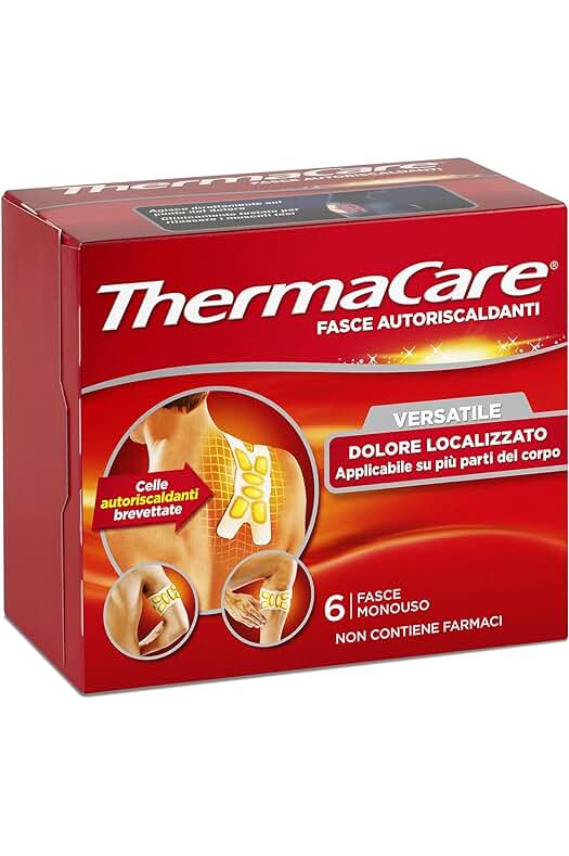 Bandas autocalentantes ThermaCare: Alivio duradero del dolor con calor terapéutico, 6 bandas desechables.