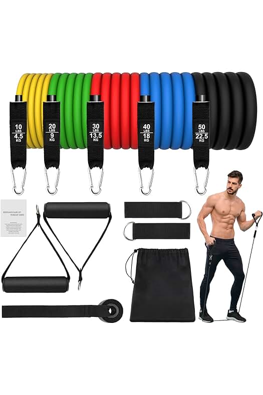 Bandas de Resistencia Crossfit: Set Completo de Bandas Elásticas Musculación para Entrenamiento Versátil.