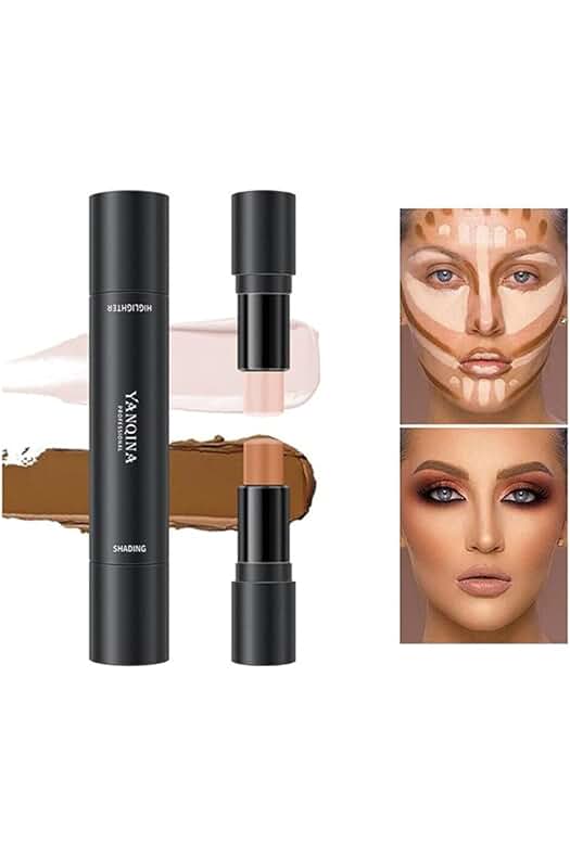 Barra de contorno y resaltado 2 en 1, lápiz de maquillaje corrector resistente al agua.