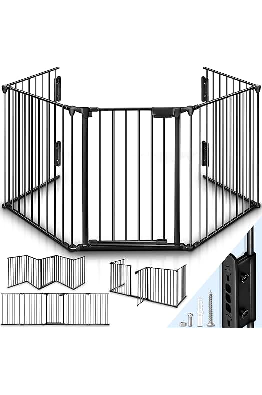 Barrera de Seguridad Plegable para Niños y Mascotas | Reja de Protección de Metal - Premontado