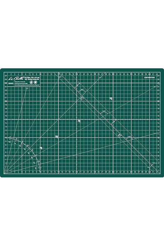 Base de Corte Patchwork Autocicatricante de 5 Capas con Cuadrícula (Verde) - Tamaño A3