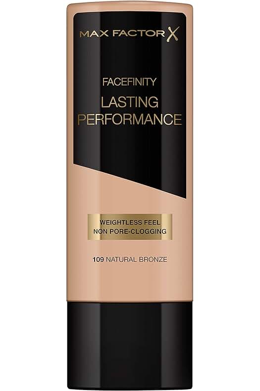 Base de maquillaje líquida Max Factor Lasting Performance, tono 109 Natural Bronze, 35 ml.