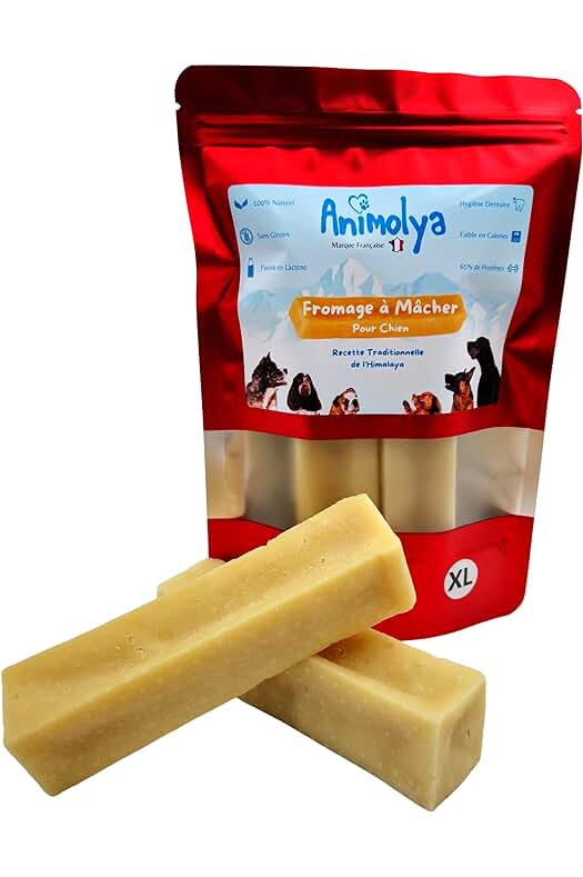 Bastón de queso masticable para perros - 100% natural y resistente - Higiene dental garantizada.