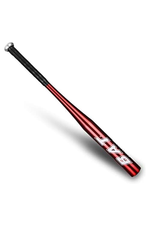Bate de béisbol negro de aleación de aluminio con agarre antideslizante para entrenamiento al aire libre.