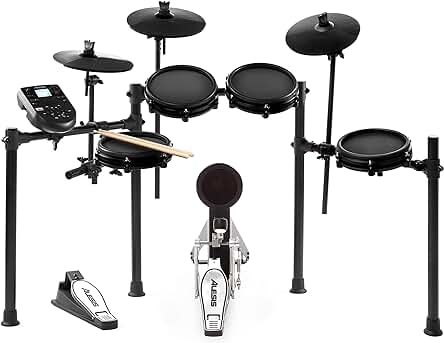 Batería electrónica Alesis Nitro Mesh Kit - Parches de malla, sonidos variados y accesorios incluidos