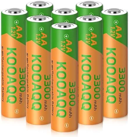 Baterías AAA recargables de alta capacidad y larga duración (paquete de 4 unidades)