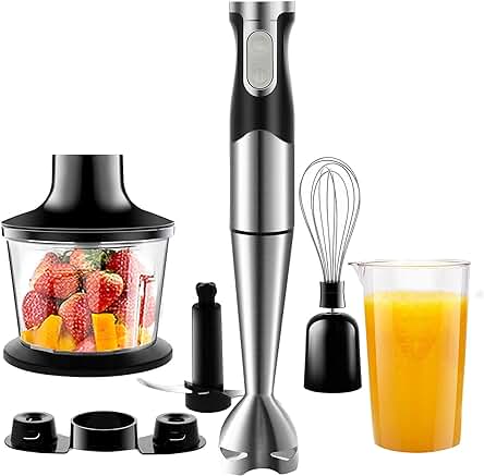 Batidora de Mano 1200W: Potente y versátil utensilio de cocina con accesorios multifuncionales.