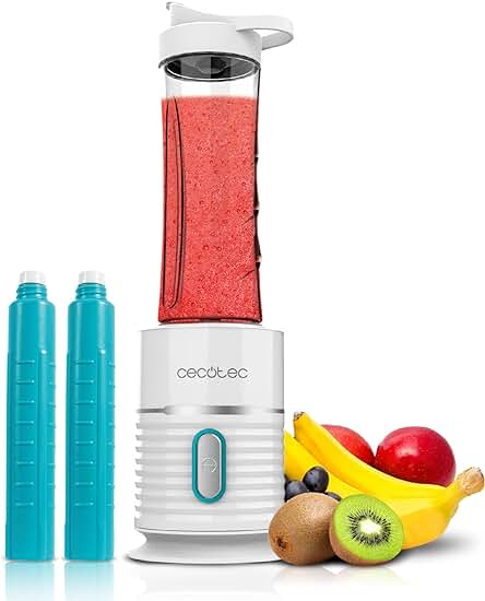 Batidora de Vaso Portátil Cecotec Power Titanium 500 EasyGo+ con 500W y 4 Cuchillas de Titanio.