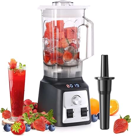 Batidora Profesional 2000 W Enfmay: Potente, Versátil y Duradera para Batidos, Jugos y Triturar Hielo.