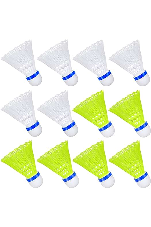 Bádminton de entrenamiento de alta velocidad: Volantes duraderos de nylon Hysagtek (Blanco y Amarillo)