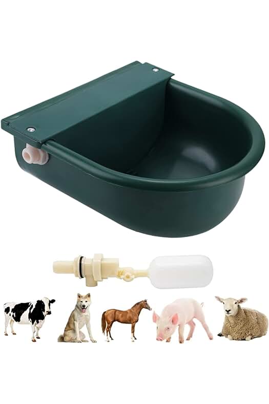 Bebedero automático para caballos, cuenco flotante de 4 l - Verde Oscuro.