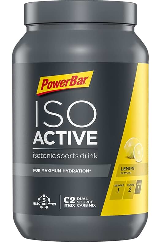 Bebida deportiva isotónica PowerBar Isoactive Lemon 1320 g - Recarga tu energía y rendimiento.