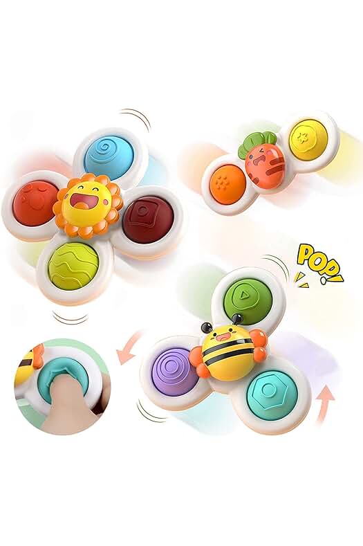 BIAOQINBO Juego de succión de mesa para bebés: Juguetes sensoriales que estimulan el desarrollo infantil
