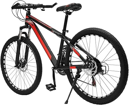 Bicicleta de montaña Kangten de 26 pulgadas, 21 velocidades y diseño unisex en color negro.