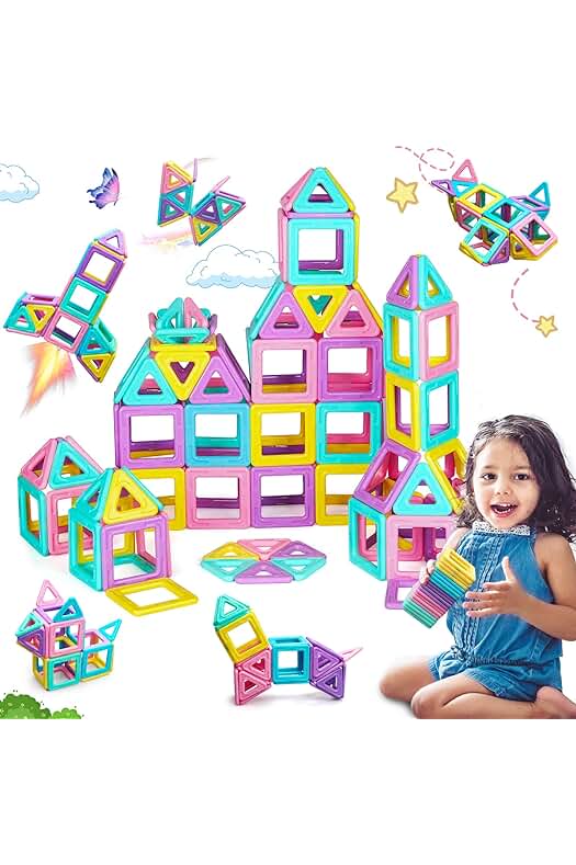 Bloques de construcción magnéticos: Juego educativo magnético para niños de 3 a 9 años.