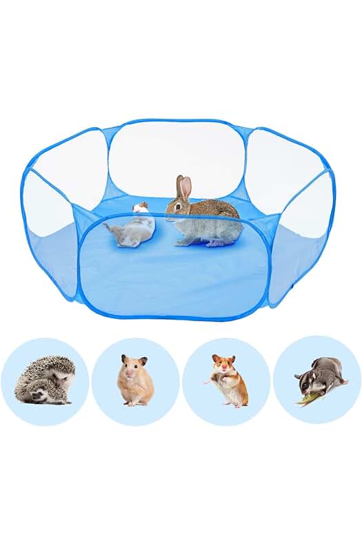 Bolígrafo portátil para animales pequeños - Diseño plegable y transpirable con bolsa de almacenamiento