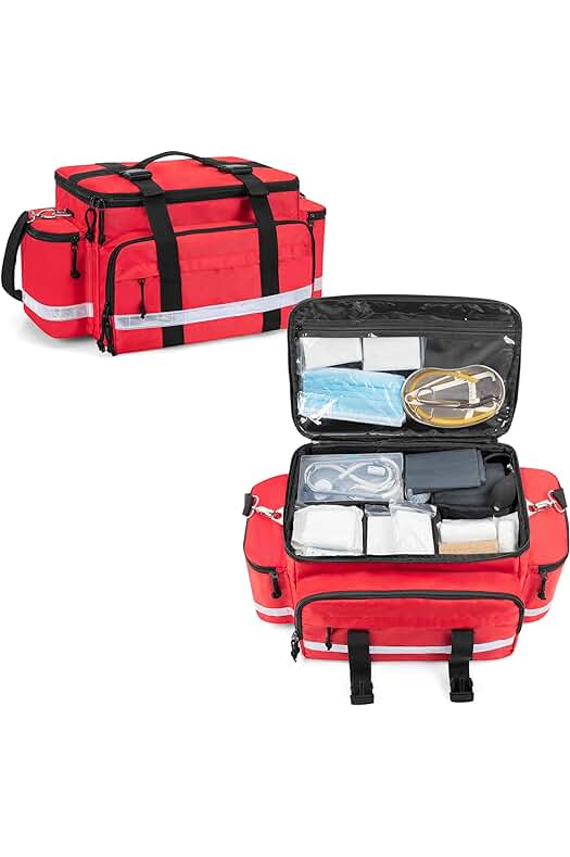 Bolsa de primeros auxilios versátil y duradera para suministros médicos, ideal para profesionales de la salud