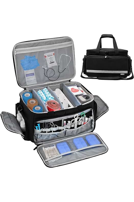 Bolsa de suministros médicos desmontable para atención médica en el hogar y viajes.