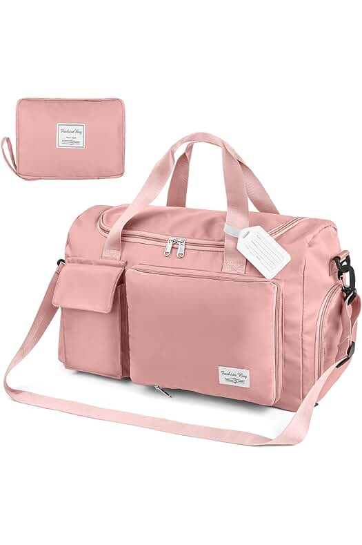 Bolsa de Viaje Rosa: Práctica y Resistente para tus Viajes, Deportes y Compras en el Gimnasio.