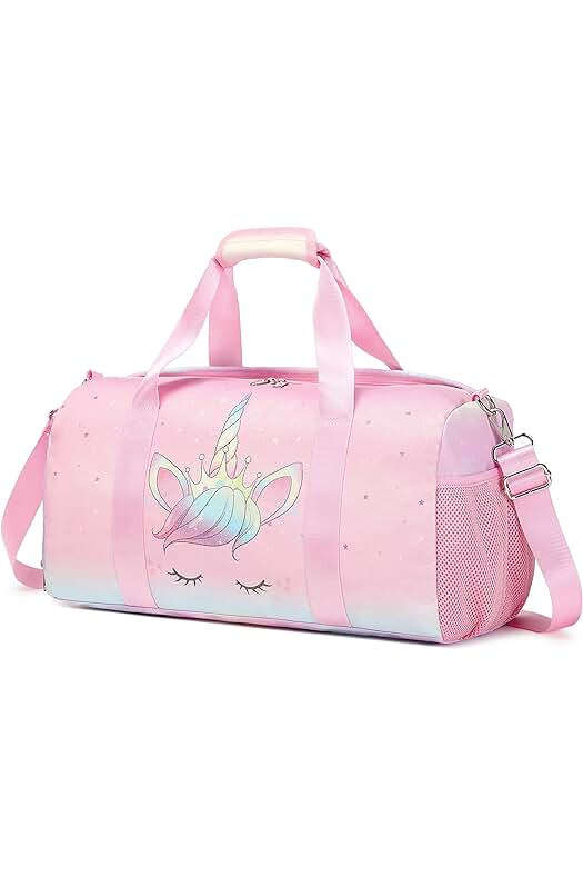 Bolsa Deportiva para Niña con Diseño de Unicornio para Gimnasio y Danza.