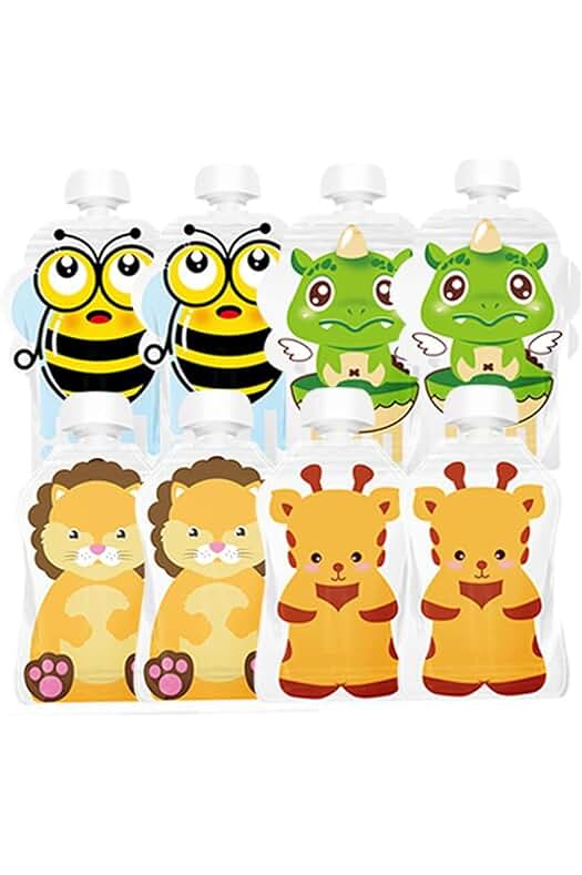 Bolsas de comida reutilizables para bebés: prácticas y amigables con el medio ambiente.