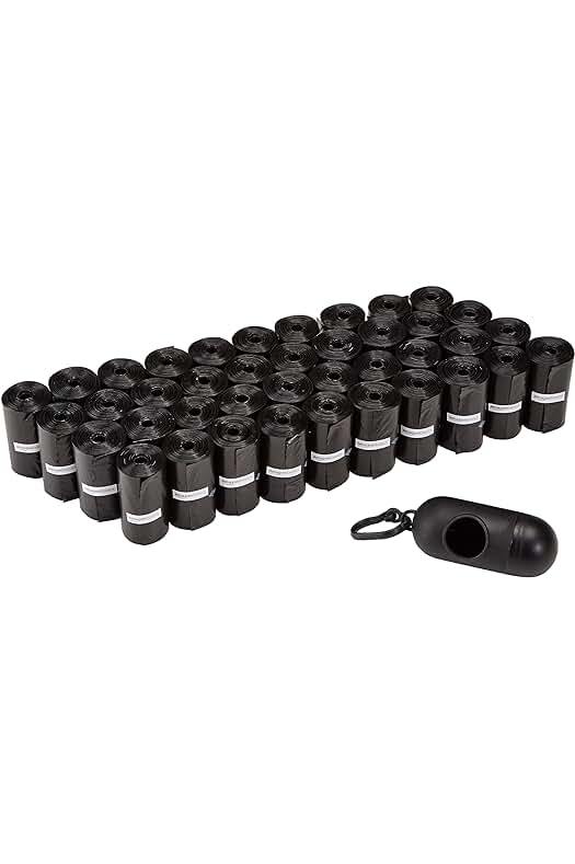 Bolsas para excrementos de perro Amazon Basics, sin fragancia, 600 unidades en 40 paquetes