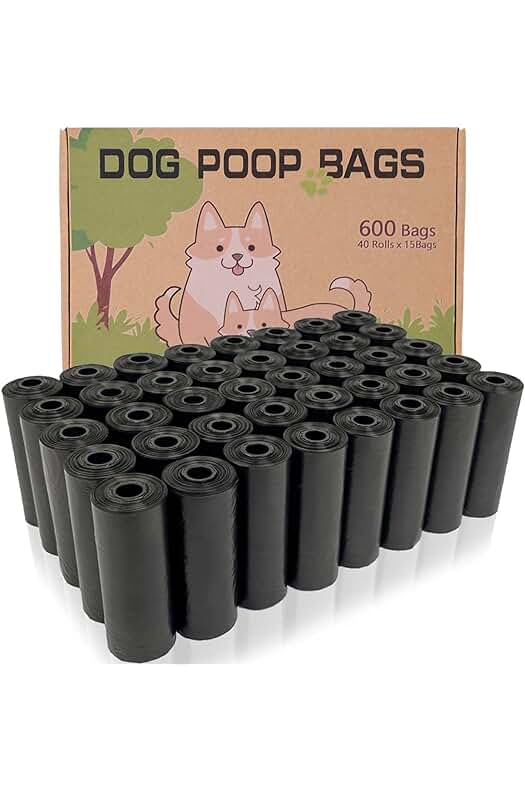Bolsas para recoger excrementos de perro - AiTodos® 600PCS, Negro - Portátil y práctico.