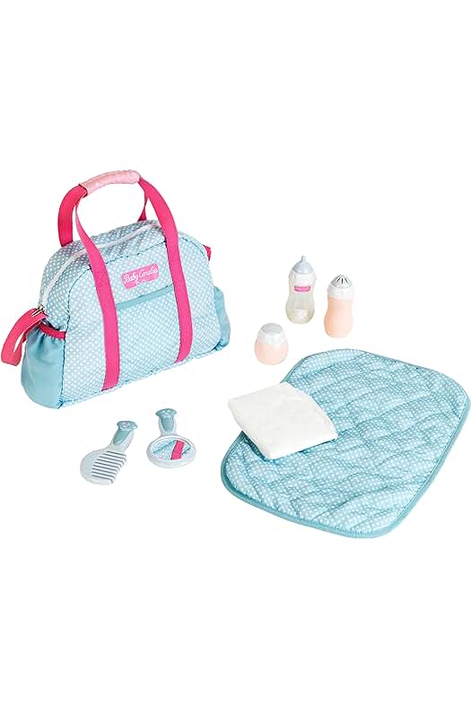 Bolso cambiador para muñecas bebé con accesorios - Juguete interactivo para niños desde 3 años.