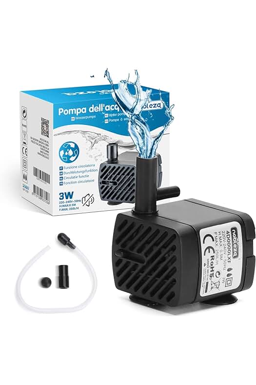 Bomba Sumergible de Plástico Nobleza - Potente y Duradera para Fuentes, Acuarios y Peceras.