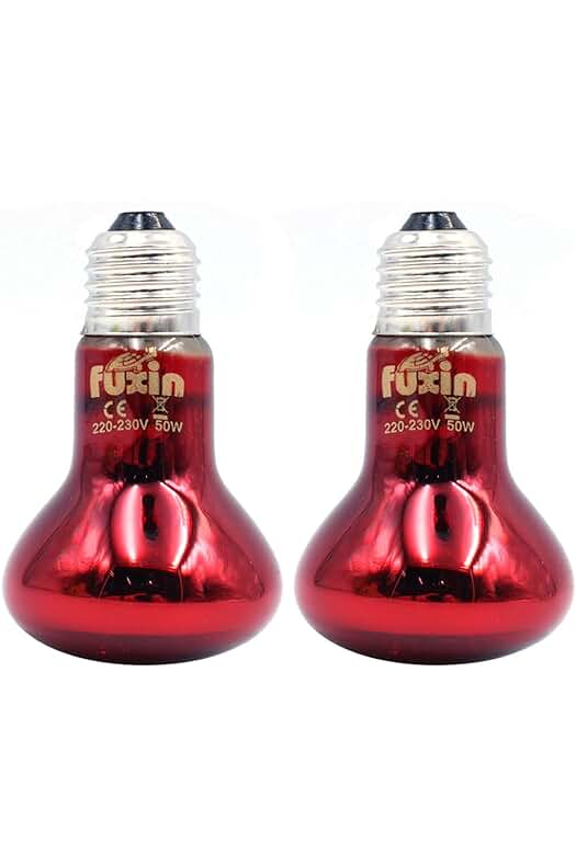 Bombilla de calefacción infrarroja para reptiles y lagartos anfibios, duradera y de luz roja.