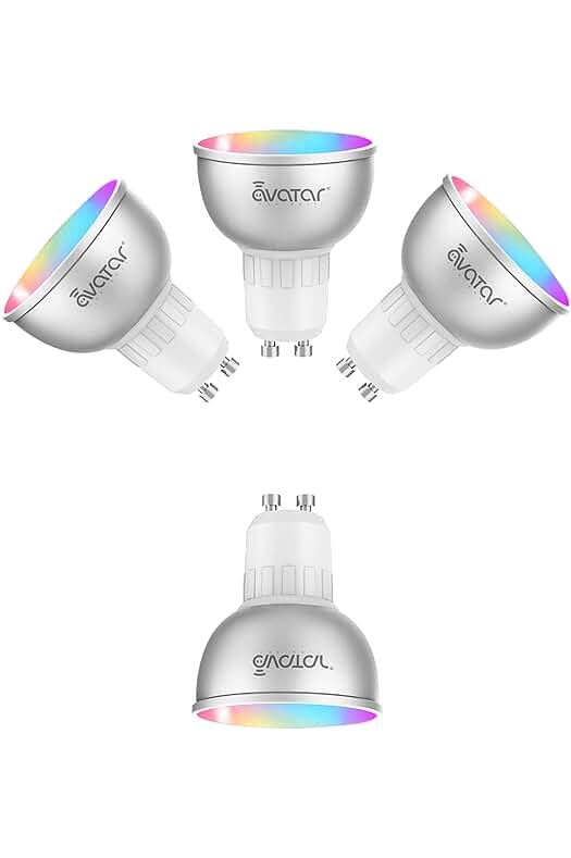 Bombilla Inteligente GU10 con Control de Voz, Luces Ajustables y Sincronización Musical, 4 PCS