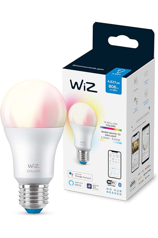 Bombilla LED Inteligente con Control Wi-Fi, Luz Blanca y de Colores, Compatible con Asistentes de Voz