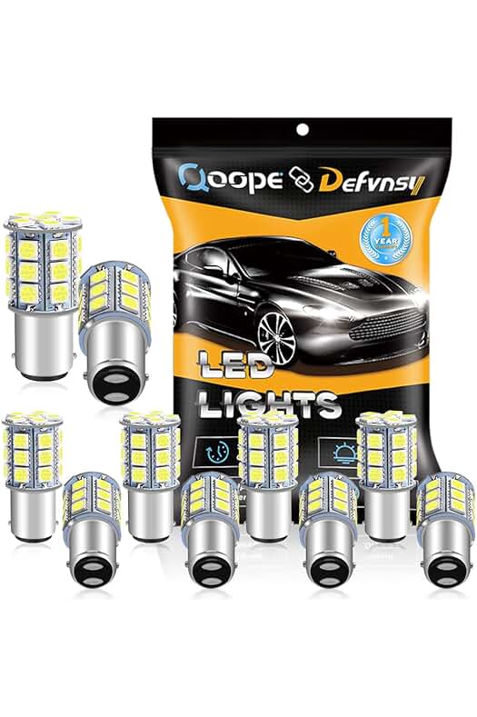 Bombillas LED 1142 BA15D - Pack de 10 unidades en blanco frío 6500K para iluminación interior y exterior.