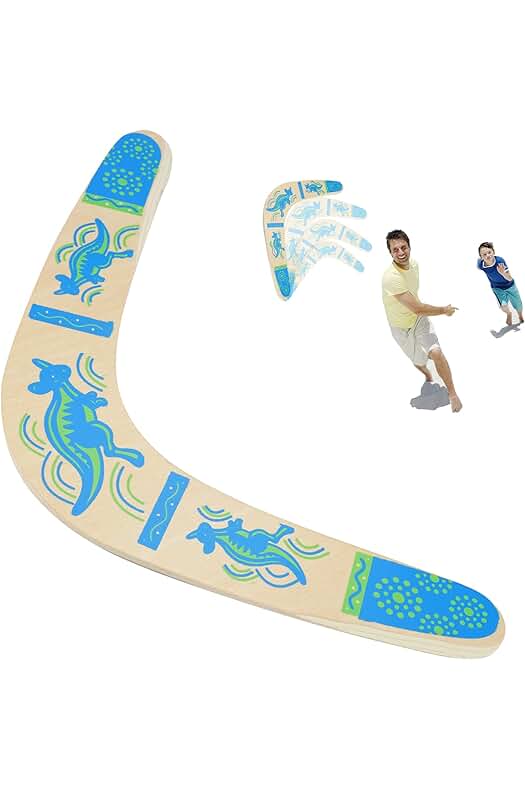 Boomerang de madera para juegos al aire libre: diversión asegurada para niños y adultos.