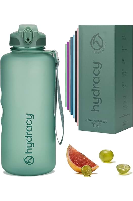 Botella de Agua Hydracy - 2 L sin BPA con Pajita y Marcador de Tiempo