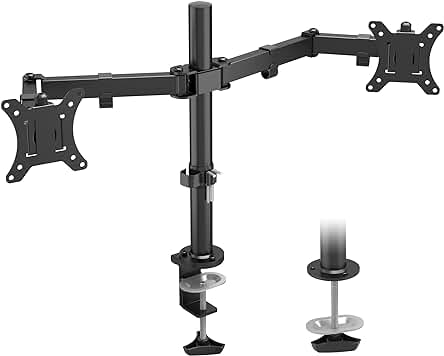 Brazo de pantalla ajustable para PC de 13 a 32 pulgadas con instalación sencilla y versatilidad.