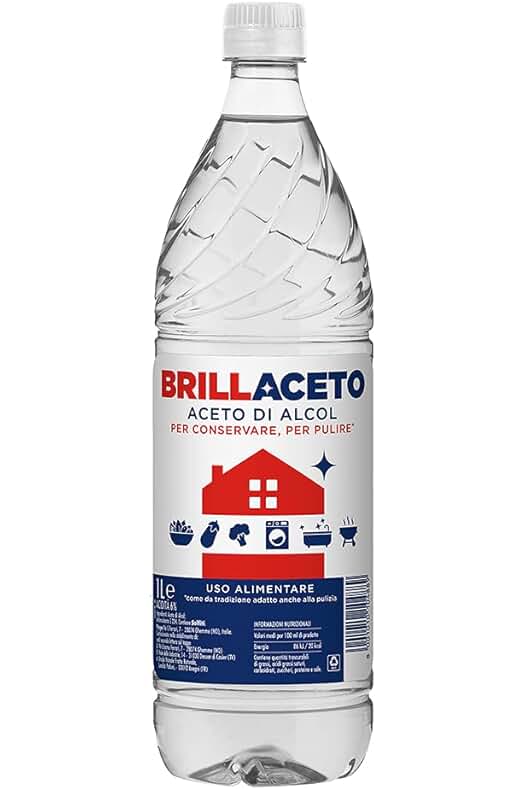 BRILLACETO® Vinagre de alcohol multiusos para limpieza y desinfección del hogar, 1L