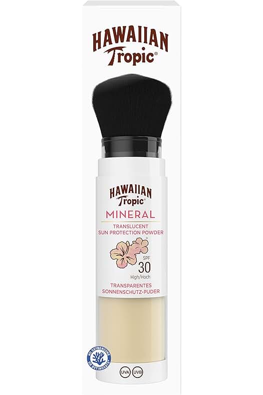 Brocha de Maquillaje Hawaiian Tropic con SPF 30 para Protección Solar, 4,25g