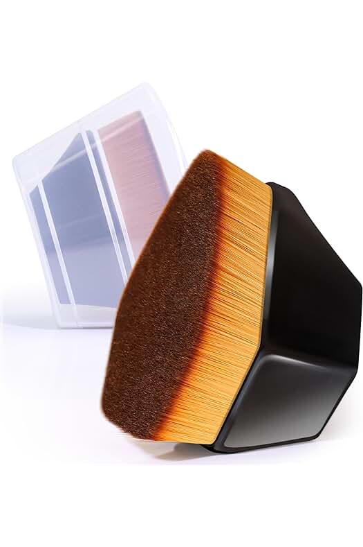 Brocha Kabuki BEAKEY para maquillaje líquido, en crema o polvos con funda protectora (negro)