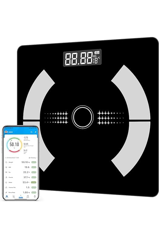 Báscula Inteligente con Bluetooth para Medir y Monitorear tu Grasa Corporal y Composición Corporal