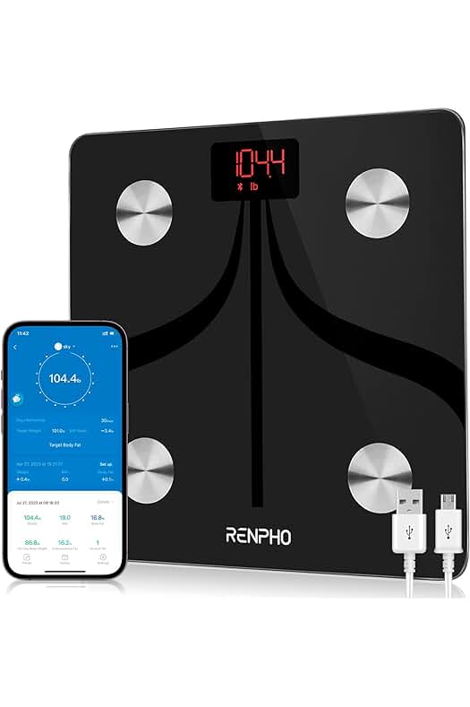 Báscula Inteligente de Grasa Corporal con App y Monitor de Composición Corporal