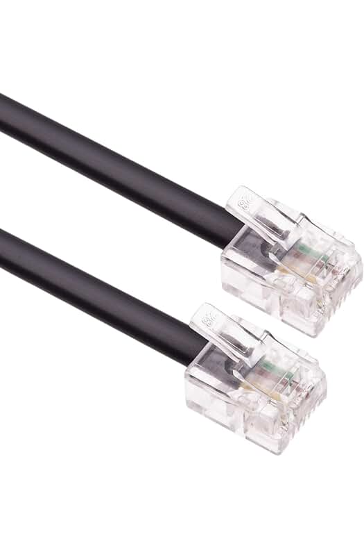 Cable ADSL de Alta Velocidad de 20m para Conexiones Telefónicas de Banda Ancha (Negro)