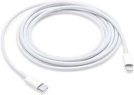 Cable Apple USB-C a Lightning de 2 metros: Carga y sincroniza tus dispositivos fácilmente.