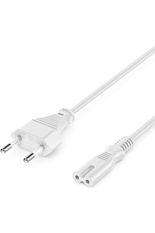 Cable de Alimentación Tipo C Euro Conector en el Zócalo C7 - Blanco