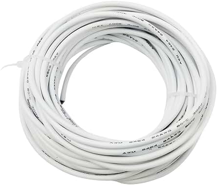 Cable Eléctrico Flexible de PVC para Herramientas y Cables de Extensión (Blanco) - 10 Metros