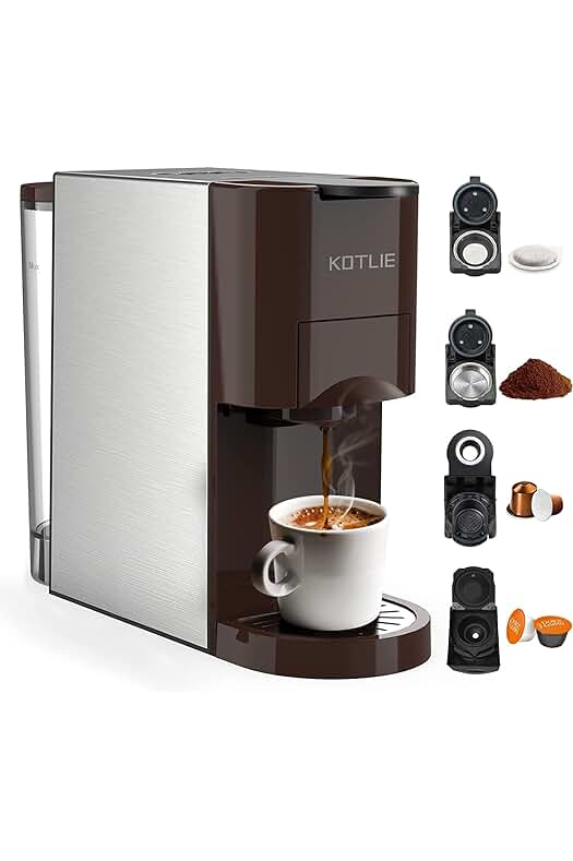 Cafetera 4 en 1 para cápsulas Dolce Gusto/Nespresso Original/Ground/ESE Pods, 19 Bar Alta Presión.
