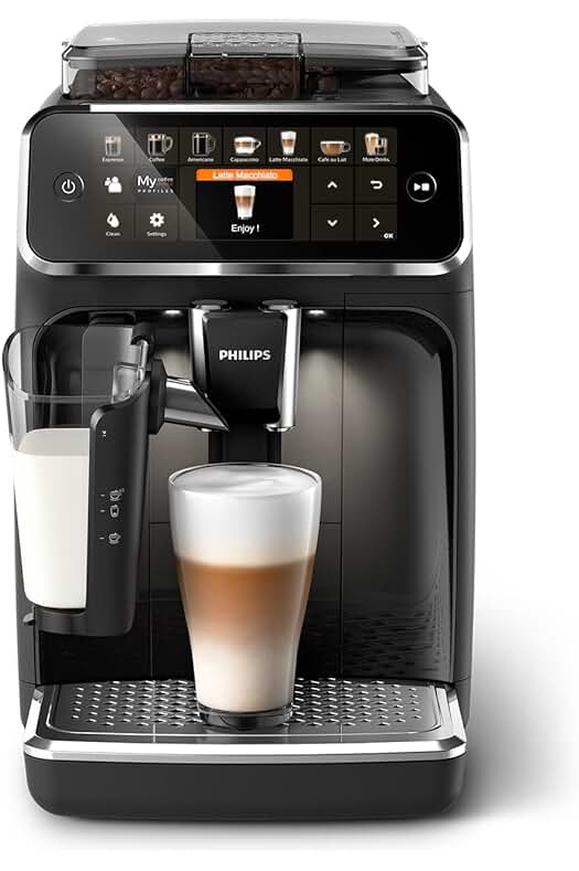 Cafetera Philips Serie 5400 - Sistema LatteGo, 12 Variedades de Café, Pantalla Intuitiva, Negro (EP5441/50)