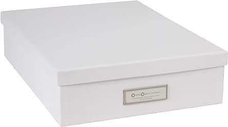 Caja de almacenaje para documentos A4 - Organizador de escritorio con tapa y etiqueta